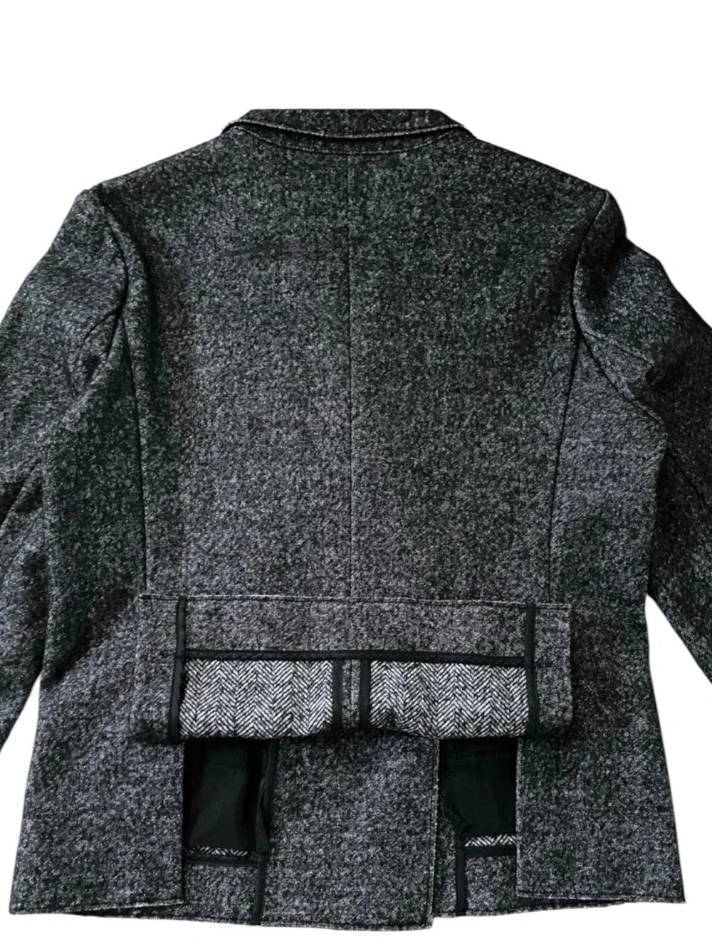 J. Crew Thandie Marled Charcoal Gray Double-Breasted Wool Blend Blazer Sz 8